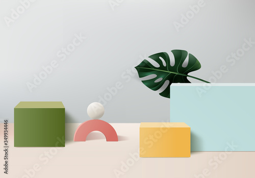 Minimal Podium and scene with 3d vector render in abstract gray background composition, 3d illustration mock up scene geometry shape platform forms for product display. stage for awards in modern.
