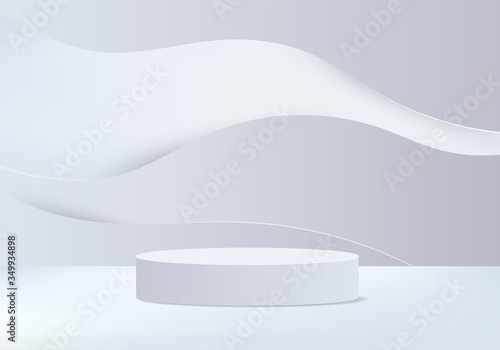 Minimal Podium and scene with 3d vector render in abstract gray background composition, 3d illustration mock up scene geometry shape platform forms for product display. stage for awards in modern.