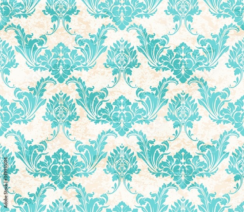 Vector damask seamless pattern background. Classical luxury old fashioned damask ornament, royal victorian seamless texture for wallpapers, textile, wrapping. Exquisite floral baroque template.