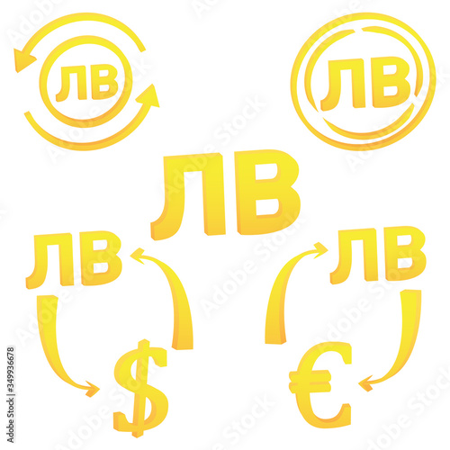 3D Bulgarian Lev currency of Bulgaria