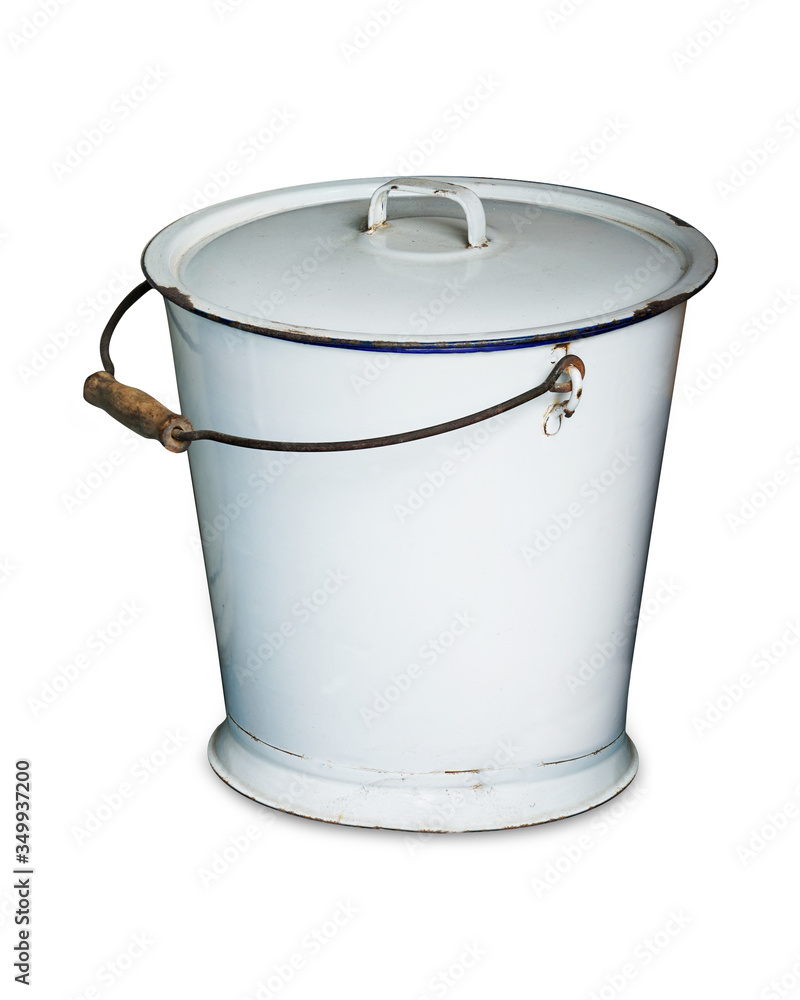 White household bucket isolated on white background. This has clipping path. White household bucket isolated on white background. This has clipping path.