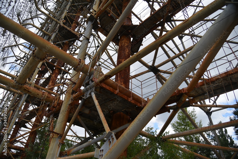 Duga was a Soviet over-the-horizon (OTH) radar system. Military antenna in Chernobyl.