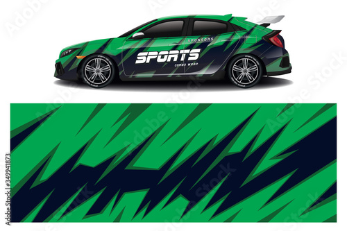 Sports car wrapping decal design