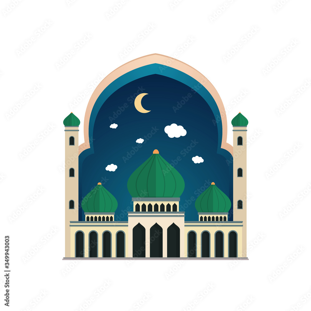 mosque background vector art realistic