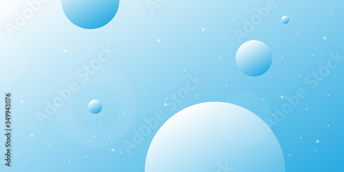 Modern abstract background with circular line elements in shades of blue and white with the theme of digital technology.