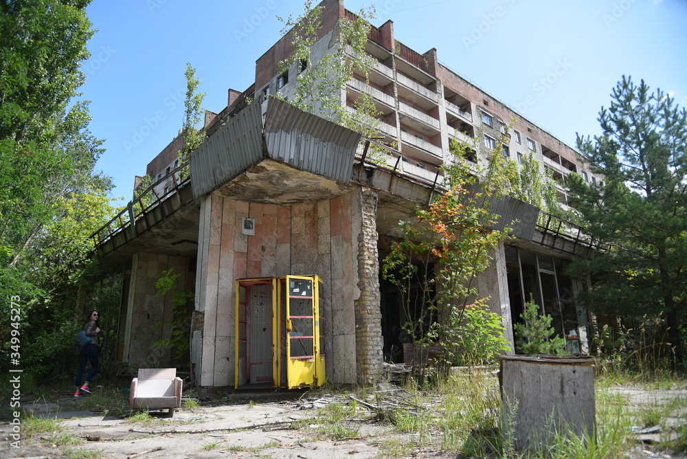 Abandoned Pripyat city at Chernobyl Exclusion Zone. Summer 2019. Abandoned Pripyat city at Chernobyl Exclusion Zone. Summer 2019.