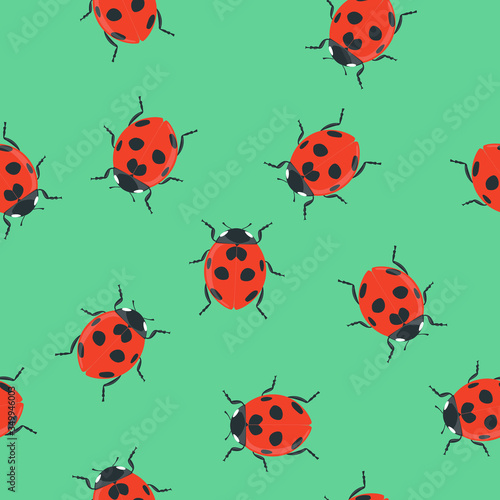 Ladybug Seamless Pattern Background or Wallpaper