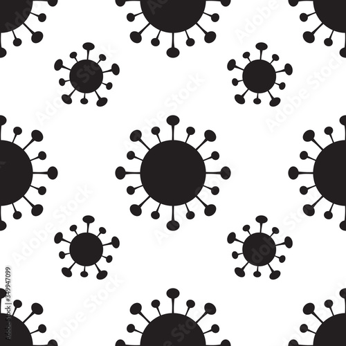 Poster for protection allergy bacteria, medical healthcare, microbiology. Disease germ, pathogenic organism, infectious micro virology. Vector illustration in cartoon style.