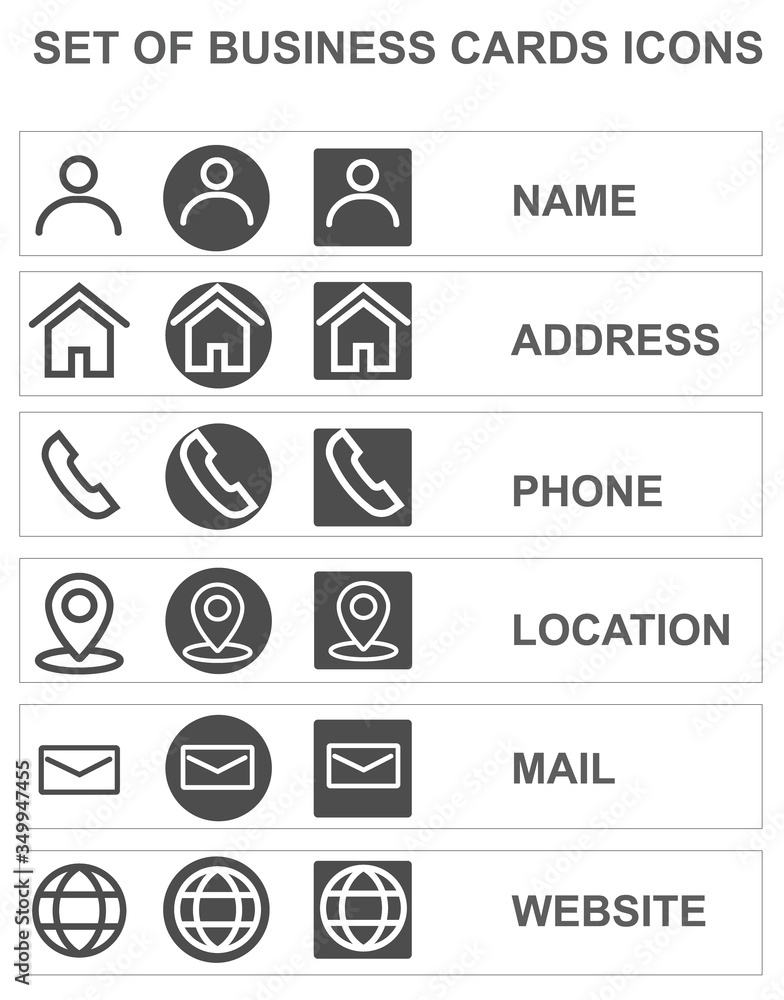 Set of Business Icons . business card, planning, marketing Vector illustration Set of Business Icons . business card, planning, marketing Vector illustration