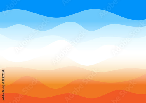 Vector : Abstract orange and blue wave layer on white background
