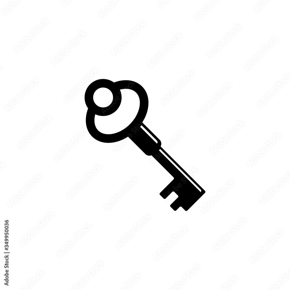 Medieval Antique Old Key Flat Vector Icon Medieval Antique Old Key Flat Vector Icon