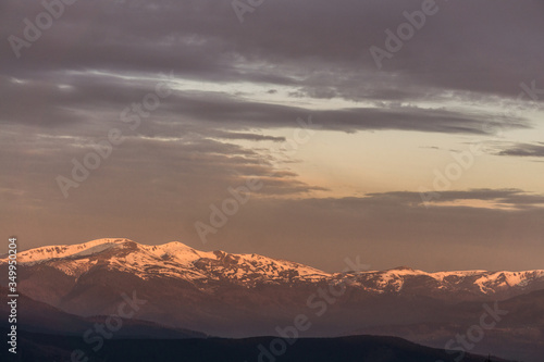 Sunrise over Chornogora ridge, view from Kukul