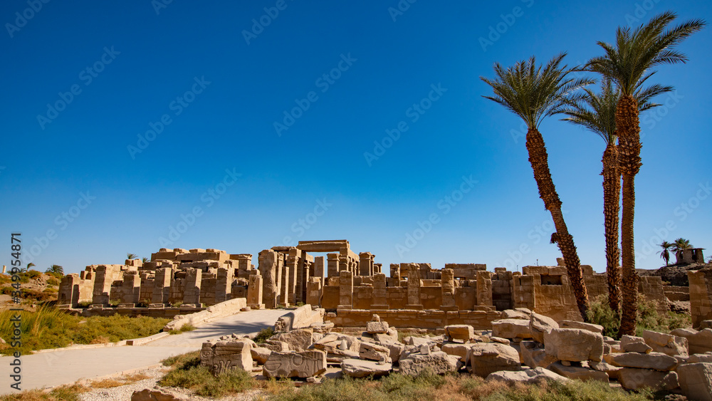 Karnak Temple in Luxor, Egypt. The Karnak Temple Complex, commonly known as Karnak, comprises a vast mix of decayed temples, chapels, pylons, and other buildings in Egypt. Karnak Temple in Luxor, Egypt. The Karnak Temple Complex, commonly known as Karnak, comprises a vast mix of decayed temples, chapels, pylons, and other buildings in Egypt.