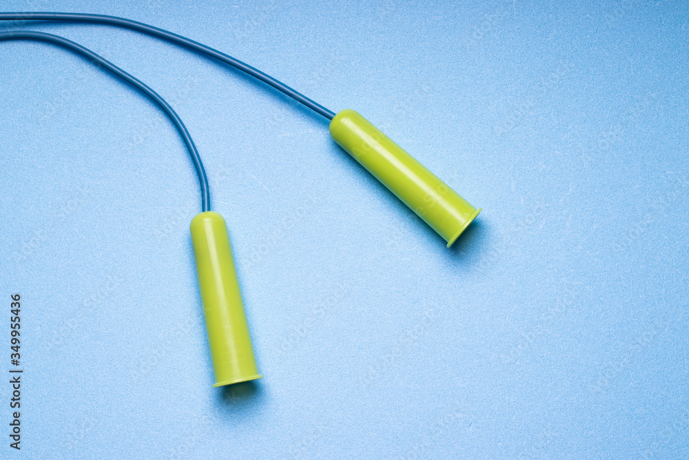A fragment of a plastic jump rope, two handles A fragment of a plastic jump rope, two handles