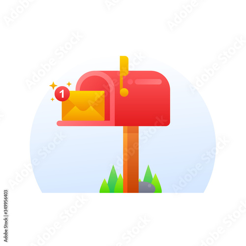 Mail Box Cute Gradient Style Illustration