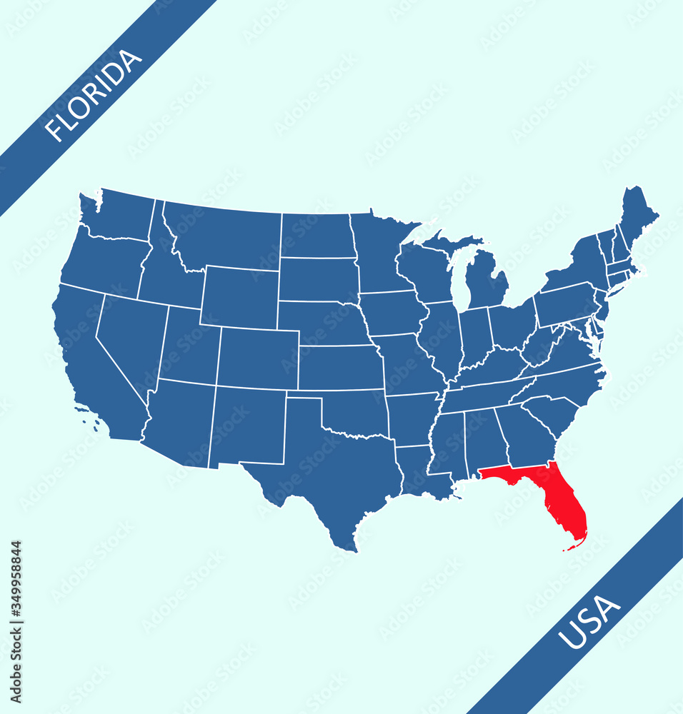 Florida on United States map