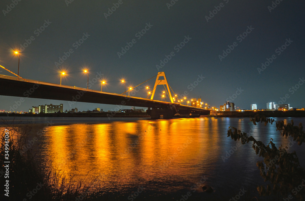 Fototapeta premium 大阪の淀川 夜景