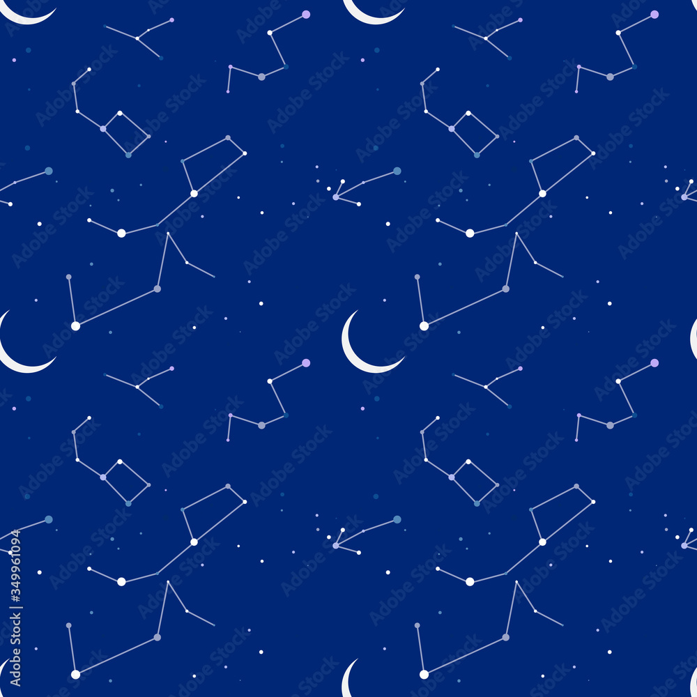 Night sky with stars seamless patern. Use it for print or web children cloth, package or toy design. Night sky with stars seamless patern. Use it for print or web children cloth, package or toy design.