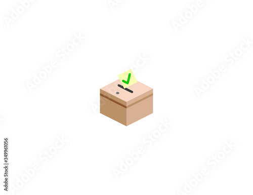 Ballot box vector flat icon. Isolated election box emoji illustration 
