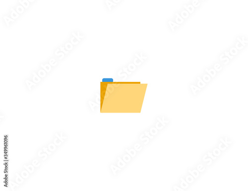 File folder vector flat icon. Isolated manilla folder emoji illustration 