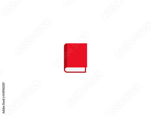 Closed book vector flat icon. Isolated red book cover emoji illustration 