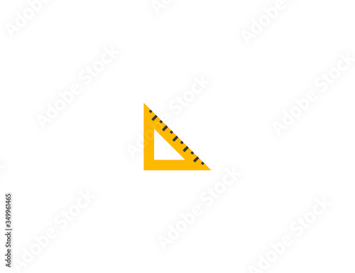 Triangular ruler vector flat icon. Isolated ruler emoji illustration 