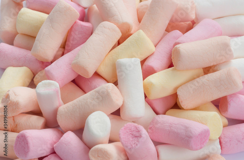 
Multicolored marshmallows. Top view. Close-up. Background