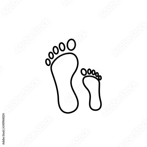 footprint line illustration icon on white background