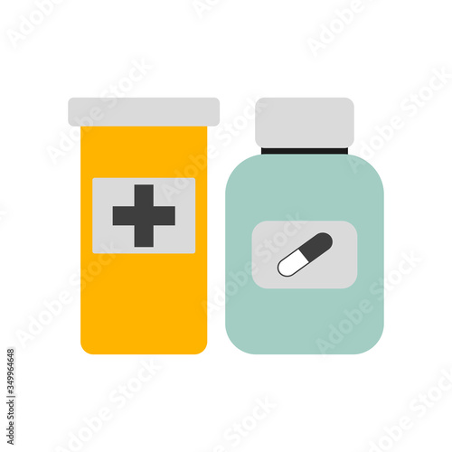 Pill bottle isolated icon on white background. EPS10 photo