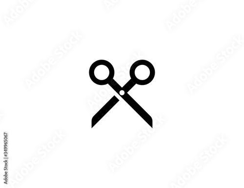 Scissors vector flat icon. Isolated scissors emoji illustration