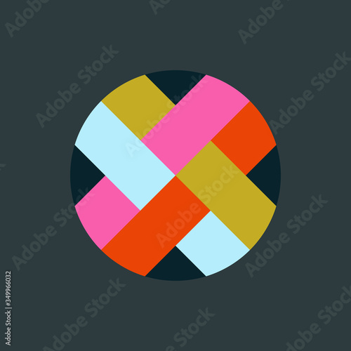 Geometric braided pattern ball illustration