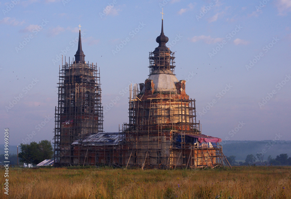 Restoration of the Orthodox Church of the Nativity of the most Holy Theotokos in the village of Storozhevoy, Oryol region. Restoration of the Orthodox Church of the Nativity of the most Holy Theotokos in the village of Storozhevoy, Oryol region.
