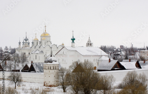 View of the Orthodox Pokrovsky monastery in Suzdal in winter. photo