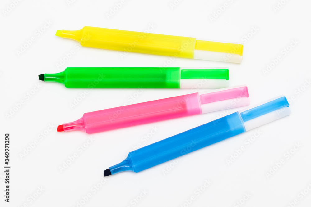 Beautiful color felt-tip pens on white background Beautiful color felt-tip pens on white background