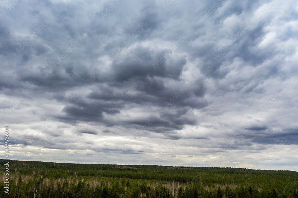 Obraz premium Storm clouds, dramatic sky, nature background