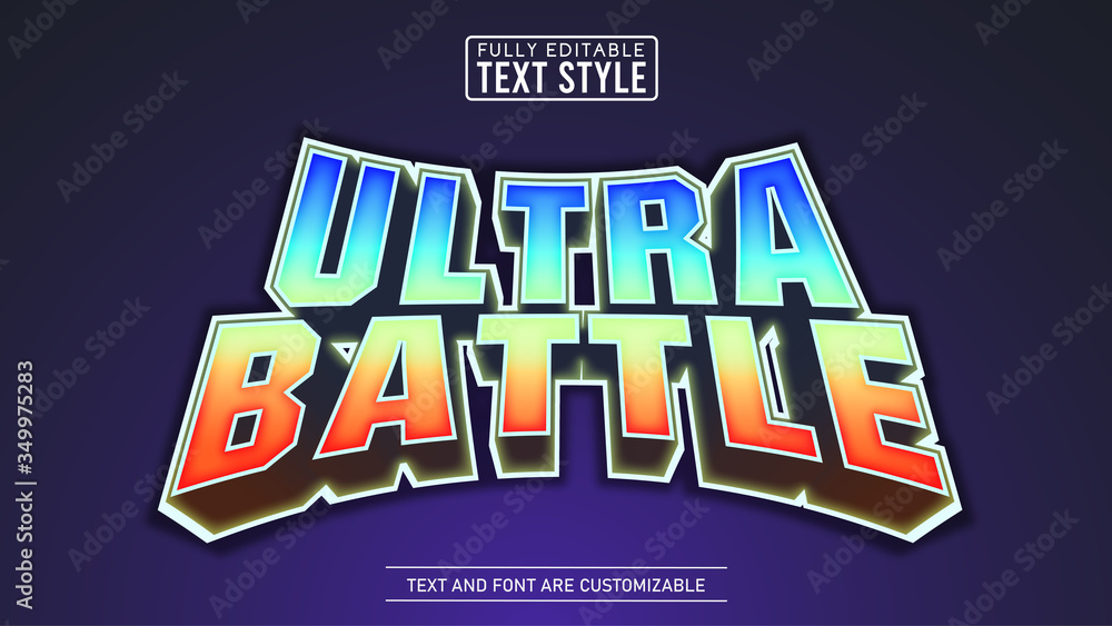 Obraz premium Game Title Versus Battle Editable Text Effect