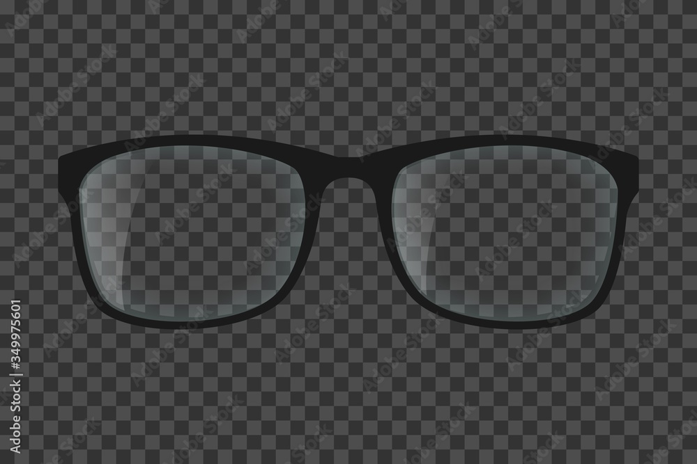 Vecteur Stock Realistic eye glasses. Black eyeglasses with