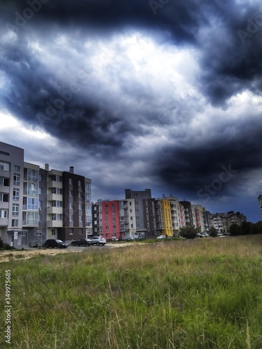 storm clouds over the city