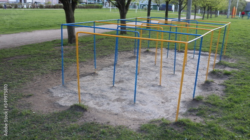 horizontal bars in kindergarten yard