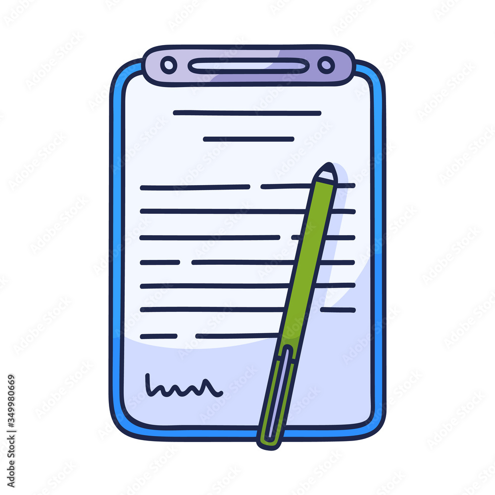 Contract document icon in doodle style. Hand drawn cartoon Agreement arrangement property mortgage loan money with pen Contract document icon in doodle style. Hand drawn cartoon Agreement arrangement property mortgage loan money with pen