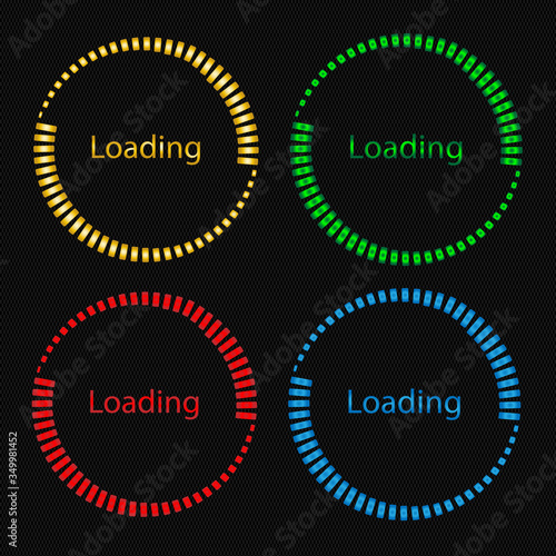 light on the icon. Download the set. Download icons. Loading bar. Vector illustration