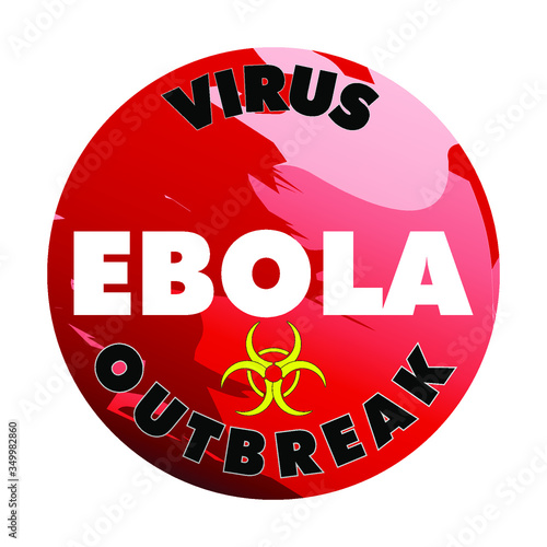 Ebola virus outbreak, icon. Red stamp with Ebola concept text. Stock vector illustration on white isolated background.
