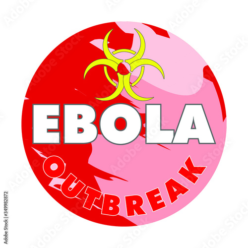 Ebola virus outbreak, icon. Red stamp with Ebola concept text. Stock vector illustration on white isolated background.