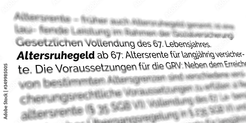 Fototapeta premium Altersruhegeld Definition