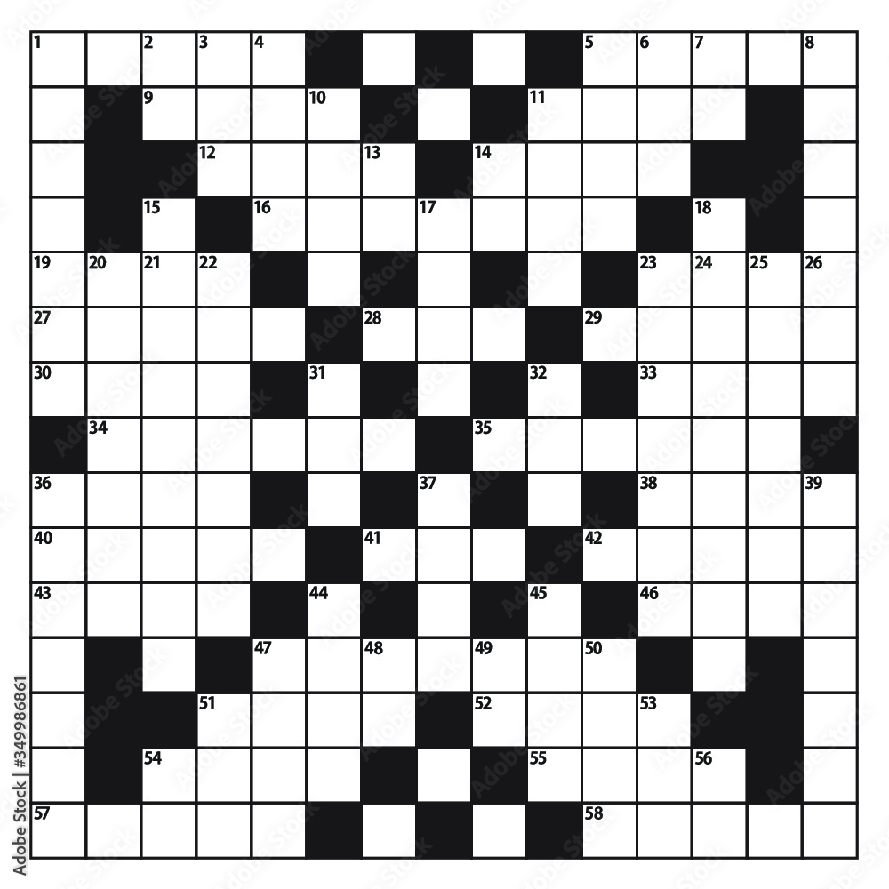 Square crossword puzzle game vector. Americanstyle crossword puzzle