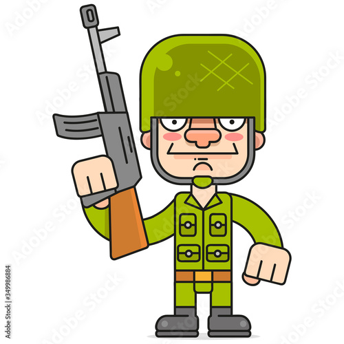 Soldier With Rifle Vector On White Background For Your Design