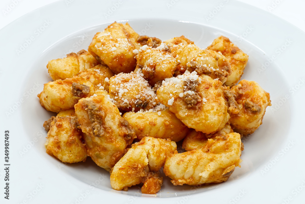 Gnocchi di papate with ragu bolognese and parmesan Gnocchi di papate with ragu bolognese and parmesan