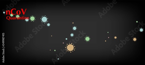 nCoV Quarantine Vector Banner. Virus Protection Flat Corona Web Page. 