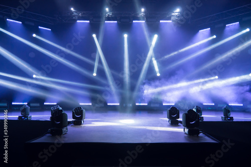 Stage for live concert Online transmission. Business concept for a concert online production broadcast in realtime as events happen. Stage for online live concert Concert live streams available online photo