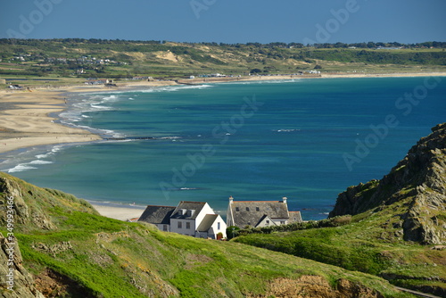 St Ouens Bay, Jersey, U.K. Beautiful Summer island beach. photo